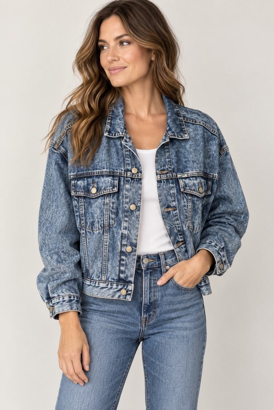 Vintage 90s Georges Marciano GUESS Acid Wash Denim Jacket – XL